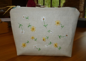Linda's Hand embroidered cosmetic purse